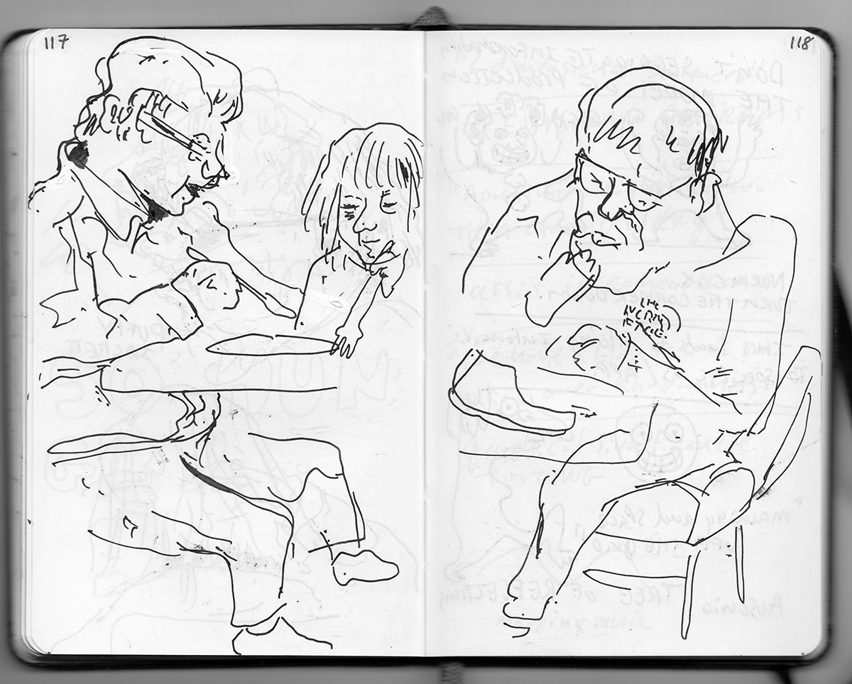 Drawings durning lunch from pages 117 and 118.